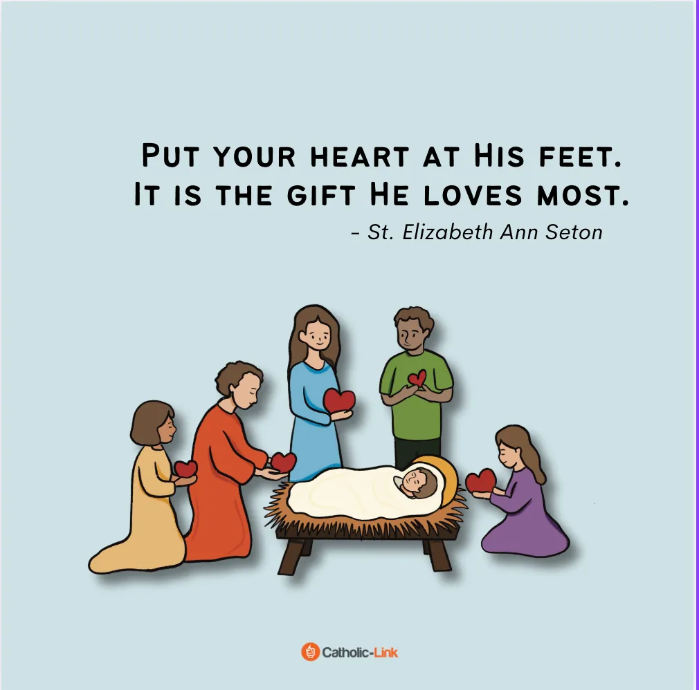 "Put your heart at His feet. It is the gift He loves most." - St. Elizabeth Ann Seton Quote. Find more Catholic saint quotes at Catholic-Link